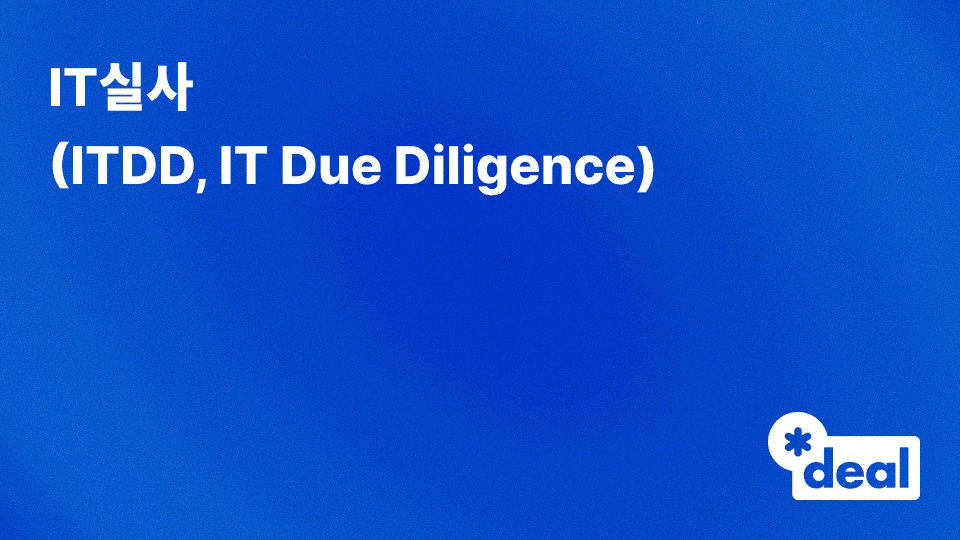 IT실사 (ITDD = IT Due Diligence)